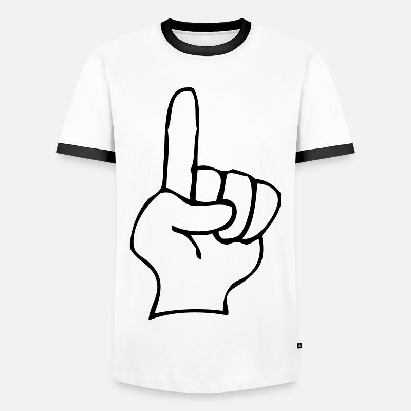 Forefinger - Men's Ringer Shirt - white/black