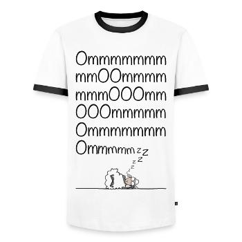 Meditation - Männer Kontrast-T-Shirt - Weiß/Schwarz - Vorne - AI Model Female 172 light (172cm) & AI Model Male 178 dark (178cm)