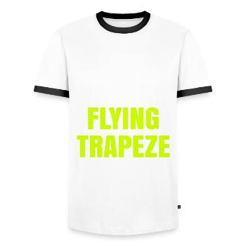 Eat Sleep Flying Trapeze Repeat Akrobat Gymnastik - Männer Kontrast-T-Shirt - Weiß/Schwarz - Vorne - AI Model Female 172 light (172cm) & AI Model Male 178 dark (178cm)