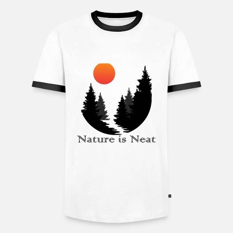 Wald - Männer Kontrast-T-Shirt - Weiß/Schwarz
