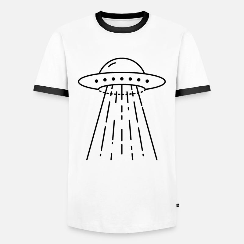 Ufo - Männer Kontrast-T-Shirt - Weiß/Schwarz