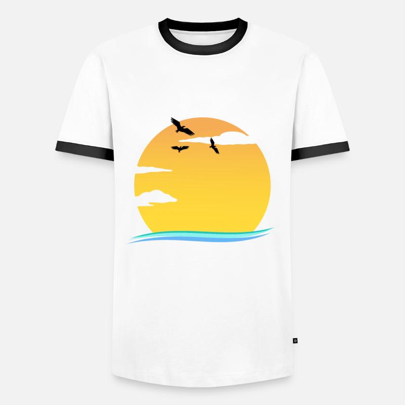 Sonne - Männer Kontrast-T-Shirt - Weiß/Schwarz