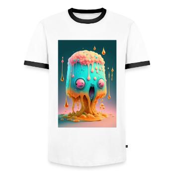 Zombie Gelée - T-shirt contrasté Homme - blanc/noir - Devant - AI Model Female 172 light (172cm) & AI Model Male 178 dark (178cm)