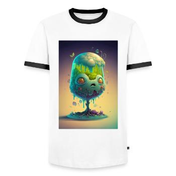 Zombie Gelée - T-shirt contrasté Homme - blanc/noir - Devant - AI Model Female 172 light (172cm) & AI Model Male 178 dark (178cm)