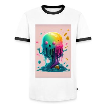 Zombie Gelée - T-shirt contrasté Homme - blanc/noir - Devant - AI Model Female 172 light (172cm) & AI Model Male 178 dark (178cm)
