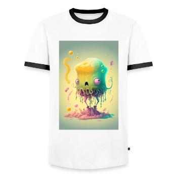 Zombie Gelée - T-shirt contrasté Homme - blanc/noir - Devant - AI Model Female 172 light (172cm) & AI Model Male 178 dark (178cm)