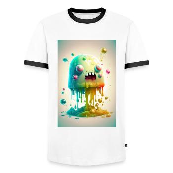 Zombie Gelée - T-shirt contrasté Homme - blanc/noir - Devant - AI Model Female 172 light (172cm) & AI Model Male 178 dark (178cm)