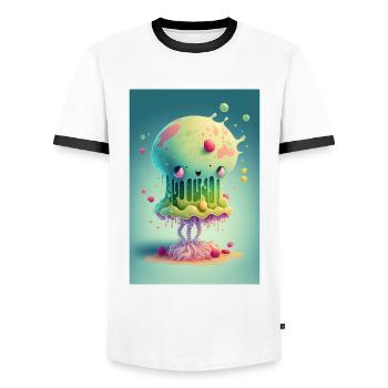 Zombie Gelée - T-shirt contrasté Homme - blanc/noir - Devant - AI Model Female 172 light (172cm) & AI Model Male 178 dark (178cm)