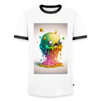 Zombie Gelée - T-shirt contrasté Homme - blanc/noir - Devant - AI Model Female 172 light (172cm) & AI Model Male 178 dark (178cm)