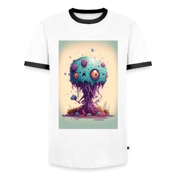 Zombie Gelée - T-shirt contrasté Homme - blanc/noir - Devant - AI Model Female 172 light (172cm) & AI Model Male 178 dark (178cm)