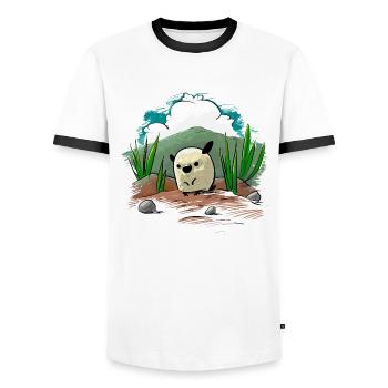 Hamster - T-shirt contrasté Homme - blanc/noir - Devant - AI Model Female 172 light (172cm) & AI Model Male 178 dark (178cm)