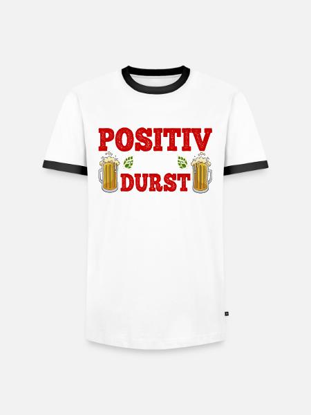 Positiv auf durst getestet - Männer Kontrast-T-Shirt - Weiß/Schwarz