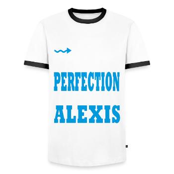 Alexis Si tu veux la perfection adopte un alexis - T-shirt contrasté Homme - blanc/noir - Devant - AI Model Female 172 light (172cm) & AI Model Male 178 dark (178cm)