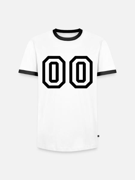 00 - T-shirt contrasté Homme - blanc/noir