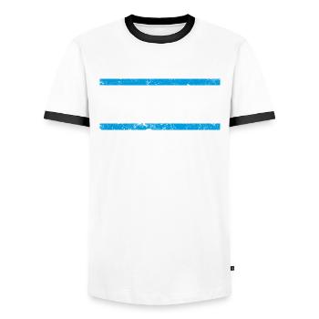 Berlin Vintage - T-shirt contrasté Homme - blanc/noir - Devant - AI Model Female 172 light (172cm) & AI Model Male 178 dark (178cm)