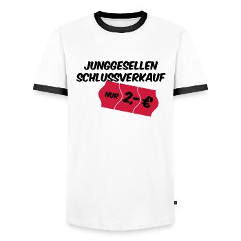 Bachelor - Men's Ringer Shirt - white/black - Front - AI Model Female 172 light (172cm) & AI Model Male 178 dark (178cm)