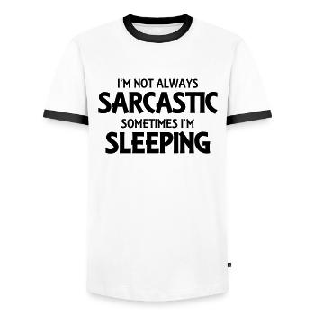 I'm not always sarcastic - T-shirt contrasté Homme - blanc/noir - Devant - AI Model Female 172 light (172cm) & AI Model Male 178 dark (178cm)