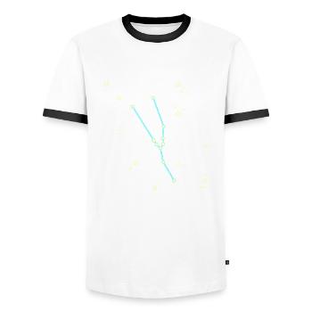 Conception de l'univers du signe du zodiaque taureau - T-shirt contrasté Homme - blanc/noir - Devant - AI Model Female 172 light (172cm) & AI Model Male 178 dark (178cm)