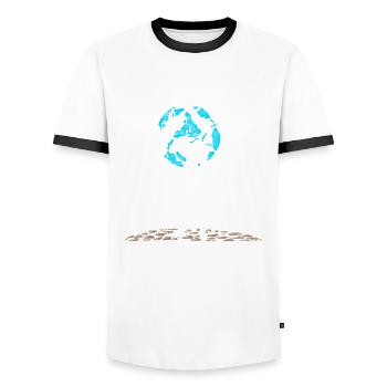 Motivation man with the world on his shoulders - Men's Ringer Shirt - white/black - Front - AI Model Female 172 light (172cm) & AI Model Male 178 dark (178cm)