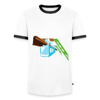 Geboren in Wuppertal Schwebebahn Wupper Design - Männer Kontrast-T-Shirt - Weiß/Schwarz - Vorne - AI Model Female 172 light (172cm) & AI Model Male 178 dark (178cm)