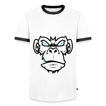 Nope No Nö Nein Ich will nicht Ich mache das nicht - Männer Kontrast-T-Shirt - Weiß/Schwarz - Vorne - AI Model Female 172 light (172cm) & AI Model Male 178 dark (178cm)