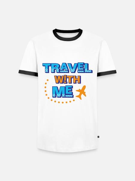 Reise mit mir - Männer Kontrast-T-Shirt - Weiß/Schwarz
