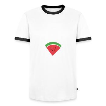 melone melon - Männer Kontrast-T-Shirt - Weiß/Schwarz - Vorne - AI Model Female 172 light (172cm) & AI Model Male 178 dark (178cm)
