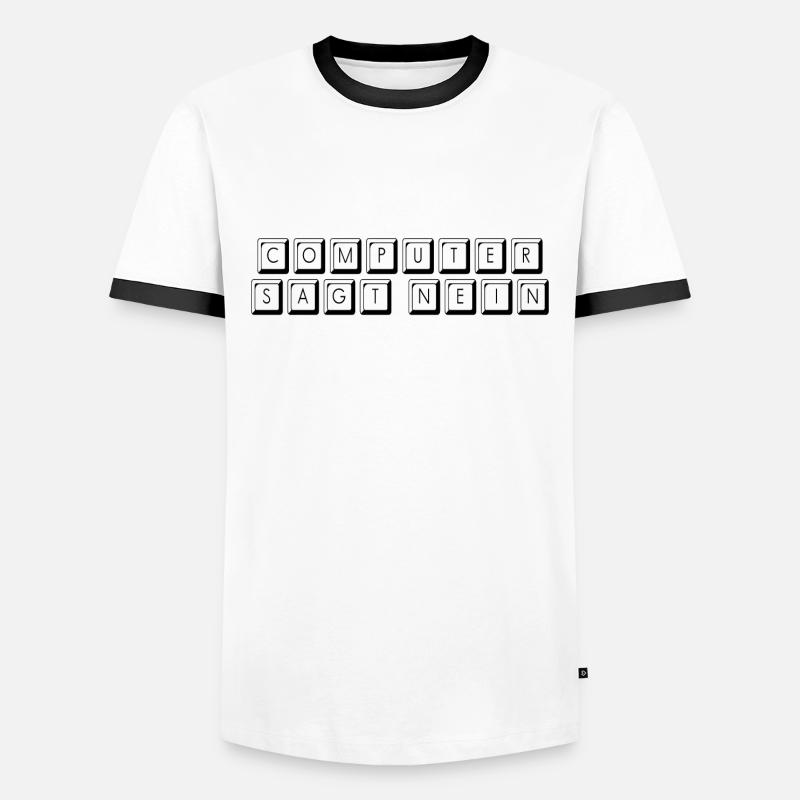 computer sagt Nein - Männer Kontrast-T-Shirt - Weiß/Schwarz