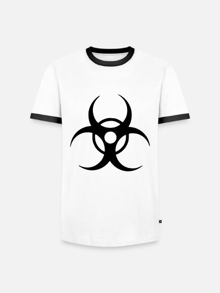 Biohazard - Männer Kontrast-T-Shirt - Weiß/Schwarz