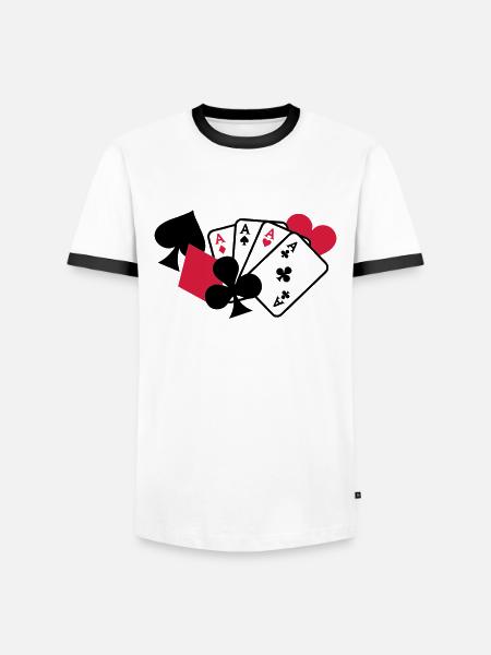 Poker - Men's Ringer Shirt - white/black