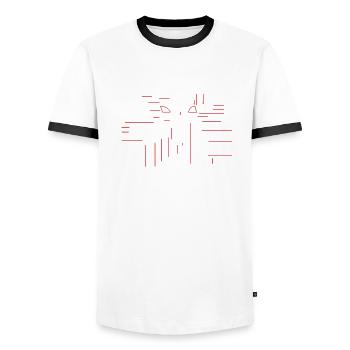 Bicycle parts - T-shirt contrasté Homme - blanc/noir - Devant - AI Model Female 172 light (172cm) & AI Model Male 178 dark (178cm)