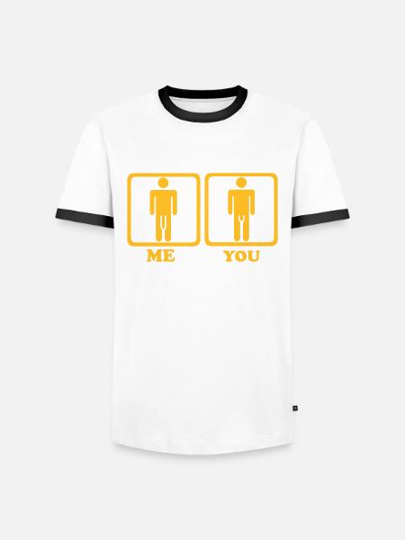 Penis - Männer Kontrast-T-Shirt - Weiß/Schwarz