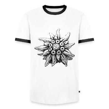 edelweiss - Männer Kontrast-T-Shirt - Weiß/Schwarz - Vorne - AI Model Female 172 light (172cm) & AI Model Male 178 dark (178cm)