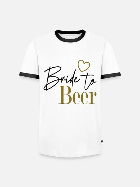 Bride to Beer - Männer Kontrast-T-Shirt - Weiß/Schwarz
