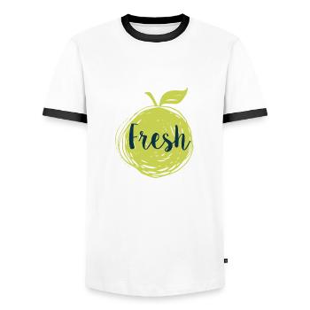 Idée de cadeau de végétarien végétarien - T-shirt contrasté Homme - blanc/noir - Devant - AI Model Female 172 light (172cm) & AI Model Male 178 dark (178cm)