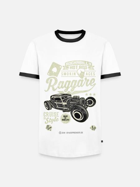 Raggare T-shirt Rockabilly Design för fans - Kontrast-T-shirt herr - vit/svart