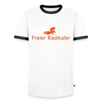 Freier Radikaler - Männer Kontrast-T-Shirt - Weiß/Schwarz - Vorne - AI Model Female 172 light (172cm) & AI Model Male 178 dark (178cm)