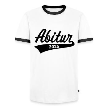 Abitur 2025 (Abiturient / Abi / Hochschulreife B) - Männer Kontrast-T-Shirt - Weiß/Schwarz - Vorne - AI Model Female 172 light (172cm) & AI Model Male 178 dark (178cm)