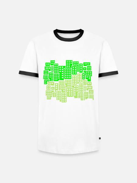 Stadt - Männer Kontrast-T-Shirt - Weiß/Schwarz