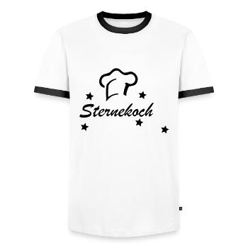 sternekoch - Männer Kontrast-T-Shirt - Weiß/Schwarz - Vorne - AI Model Female 172 light (172cm) & AI Model Male 178 dark (178cm)
