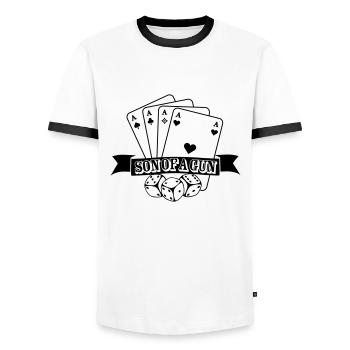 Son of a gun - Männer Kontrast-T-Shirt - Weiß/Schwarz - Vorne - AI Model Female 172 light (172cm) & AI Model Male 178 dark (178cm)