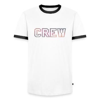 Me and my crew - Men's Ringer Shirt - white/black - Front - AI Model Female 172 light (172cm) & AI Model Male 178 dark (178cm)