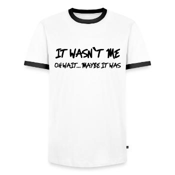 It wasn't me - Oh wait…maybe it was - Men's Ringer Shirt - white/black - Front - AI Model Female 172 light (172cm) & AI Model Male 178 dark (178cm)