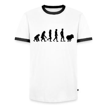 evolution mouton cadeau anti-système complotiste - T-shirt contrasté Homme - blanc/noir - Devant - AI Model Female 172 light (172cm) & AI Model Male 178 dark (178cm)
