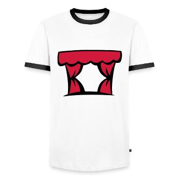 Theater - Bühne - Schauspieler - Männer Kontrast-T-Shirt - Weiß/Schwarz - Vorne - AI Model Female 172 light (172cm) & AI Model Male 178 dark (178cm)