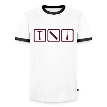 Werkzeug - Handwerker - Männer Kontrast-T-Shirt - Weiß/Schwarz - Vorne - AI Model Female 172 light (172cm) & AI Model Male 178 dark (178cm)