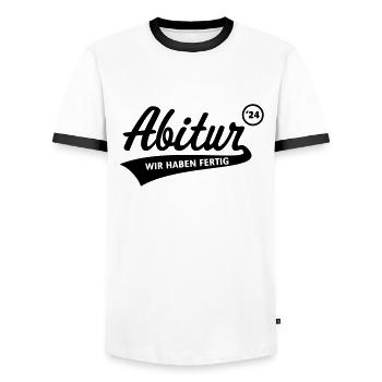 Abitur 2024 – Wir Haben Fertig (Schule / Black) - Männer Kontrast-T-Shirt - Weiß/Schwarz - Vorne - AI Model Female 172 light (172cm) & AI Model Male 178 dark (178cm)