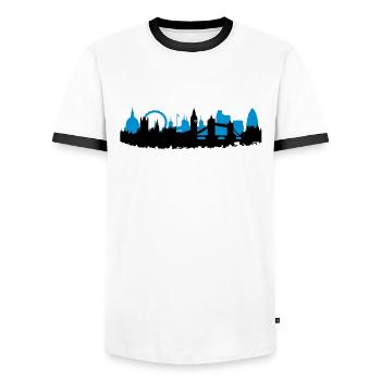 London Skyline - Männer Kontrast-T-Shirt - Weiß/Schwarz - Vorne - AI Model Female 172 light (172cm) & AI Model Male 178 dark (178cm)