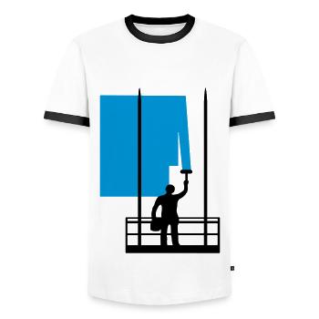 house painter mc184 - Men's Ringer Shirt - white/black - Front - AI Model Female 172 light (172cm) & AI Model Male 178 dark (178cm)