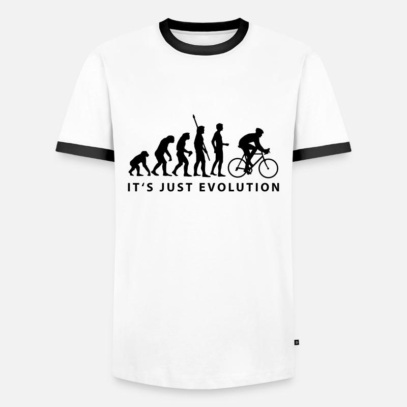 evolution_radfahrer_b - Männer Kontrast-T-Shirt - Weiß/Schwarz